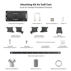 Zero Breeze Mark 3 golf cart mounting and air splitter kit view 5