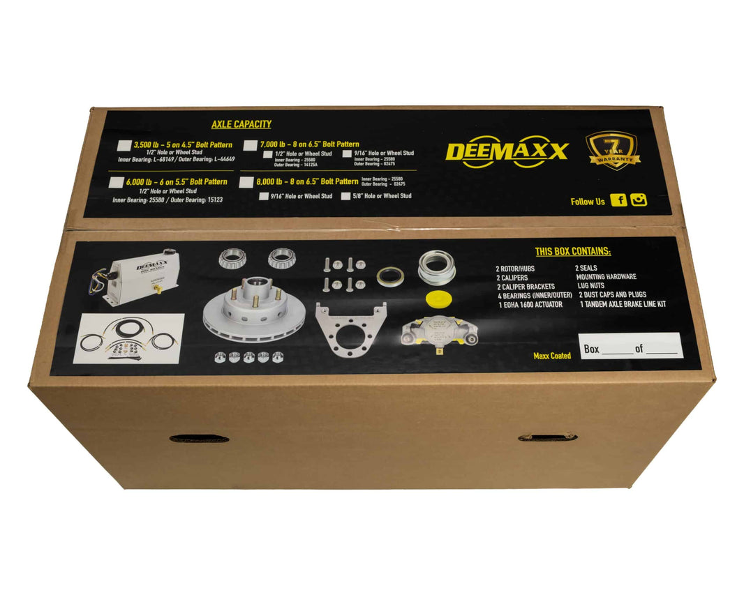 DeeMaxx 7K tandem disc brake master kit with EOH actuator