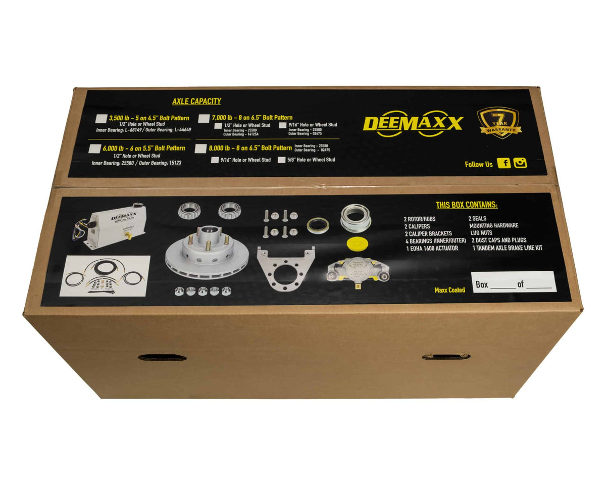 DeeMaxx 7K tandem disc brake master kit with EOH actuator
