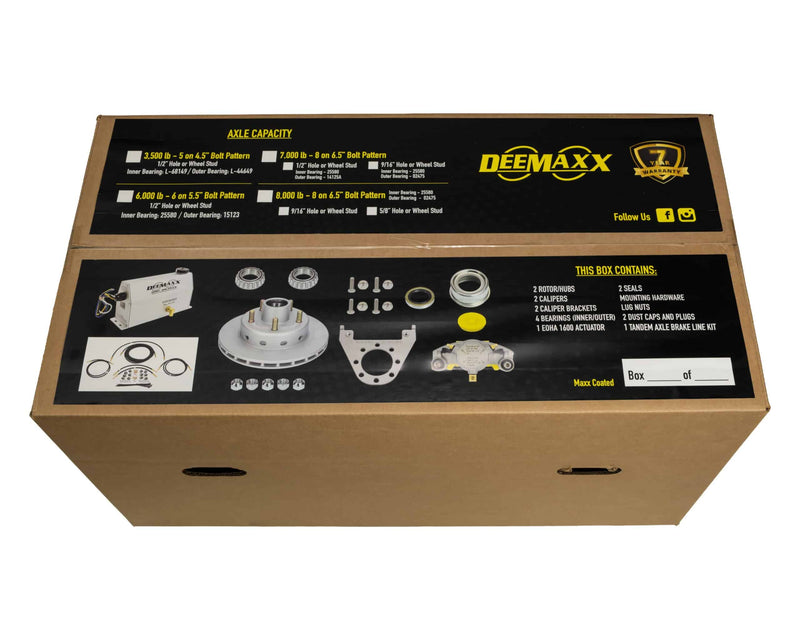 DeeMaxx 7K tandem disc brake master kit with EOH actuator