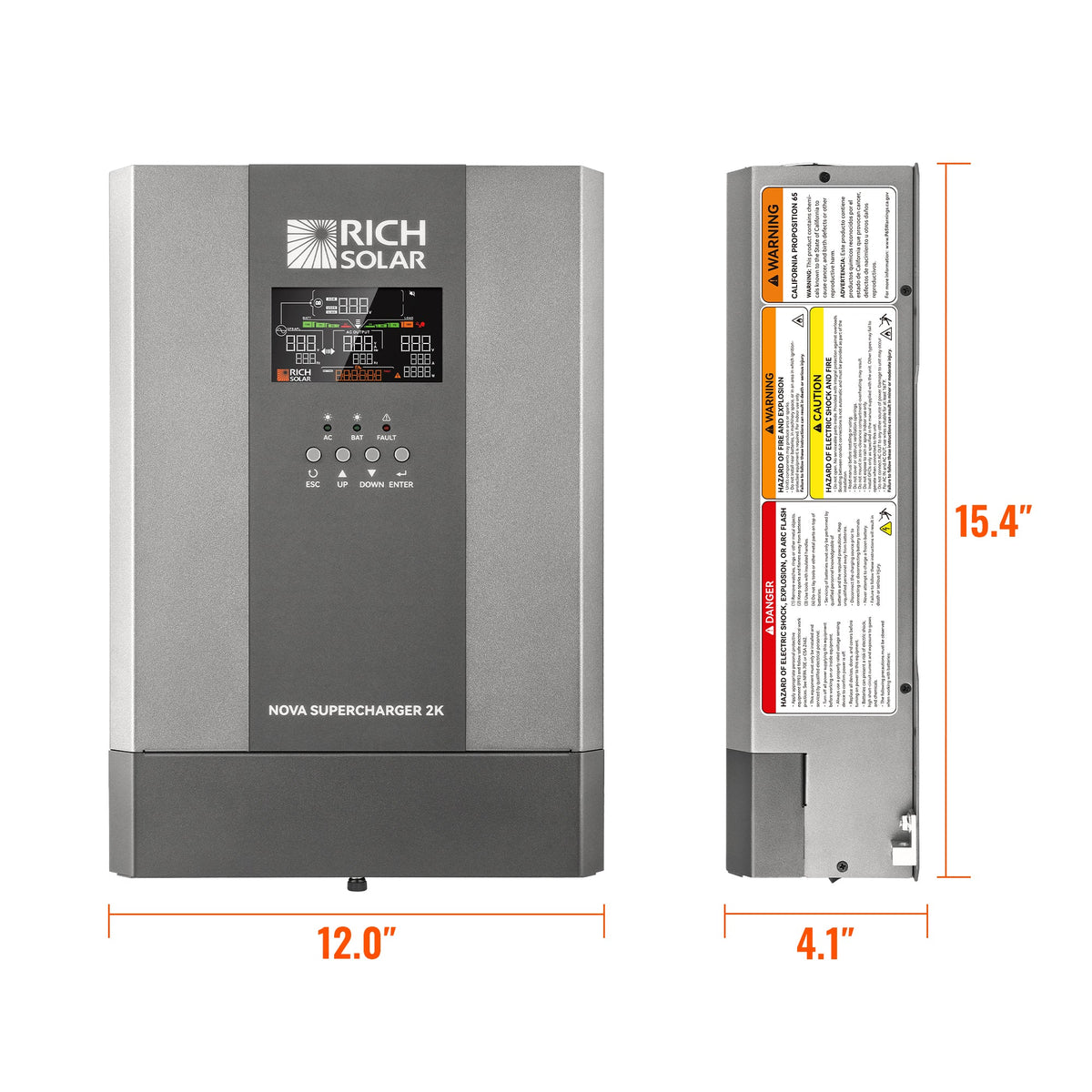 Rich Solar NOVA SUPERCHARGER 2K 2000W 12V Pure Sine Wave Inverter Charger