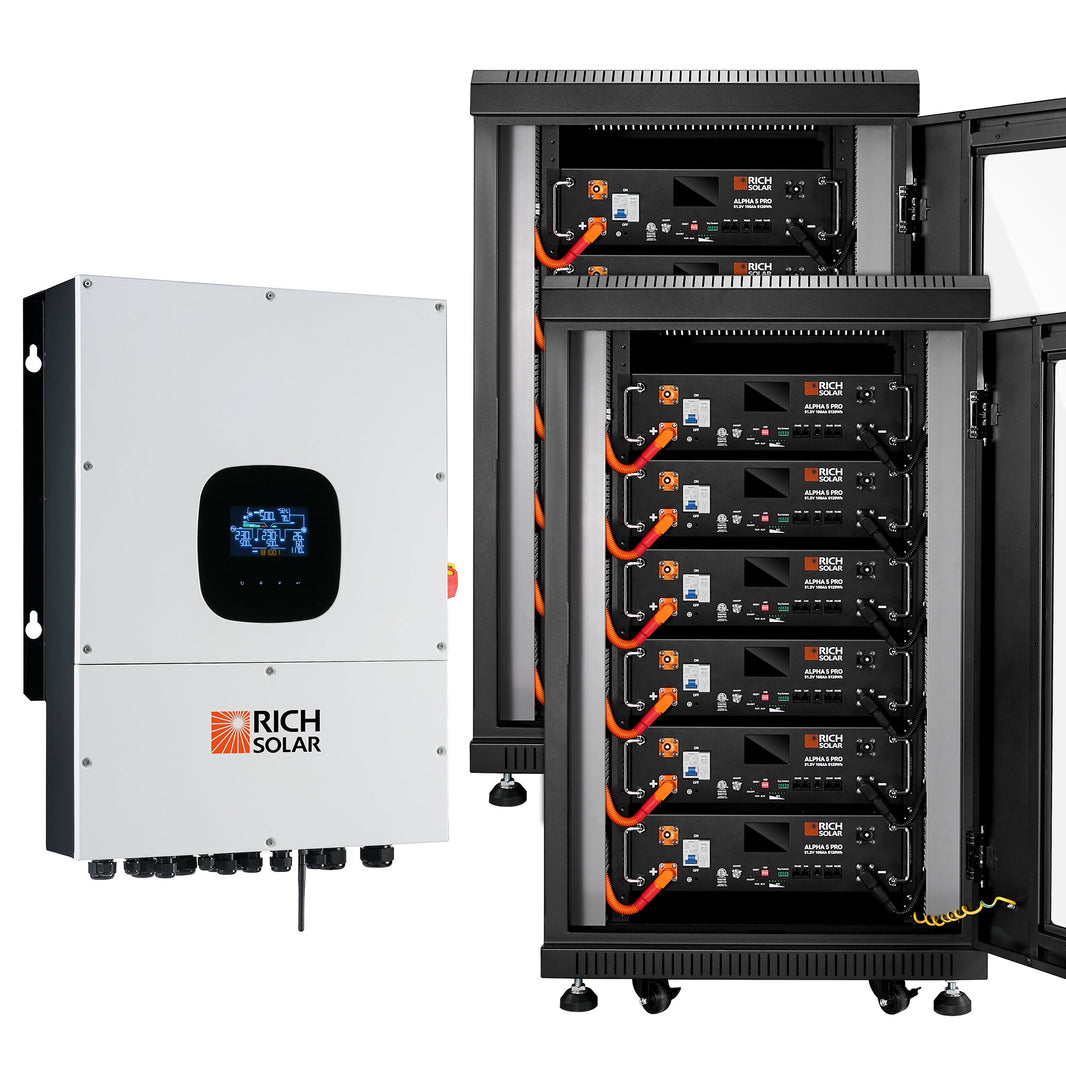 Rich Solar NOVA 12K PV Hybrid Inverter Solar Kit 61.44kWH Server Lithium Battery [KIT-SR0002]
