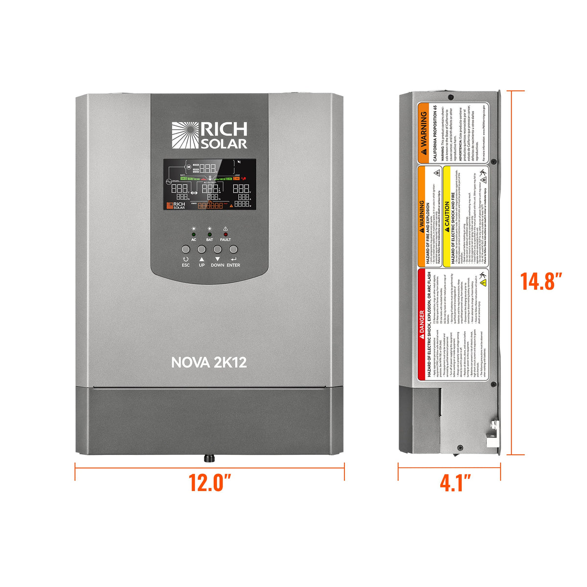 Rich Solar NOVA SWITCH 2K 2000W 12V Pure Sine Wave Inverter with Built-in Transfer Switch