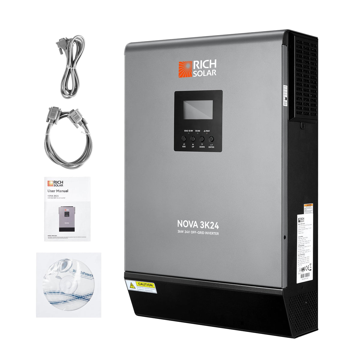 Rich Solar NOVA MAX 3K 3000 Watt (3kW) 24 Volt Off-Grid Hybrid Solar Inverter