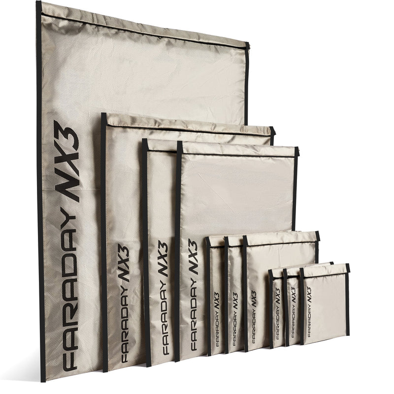 Faraday Defense NX3 Kit, 10 Faraday Bags (Phone to 18" x 28")