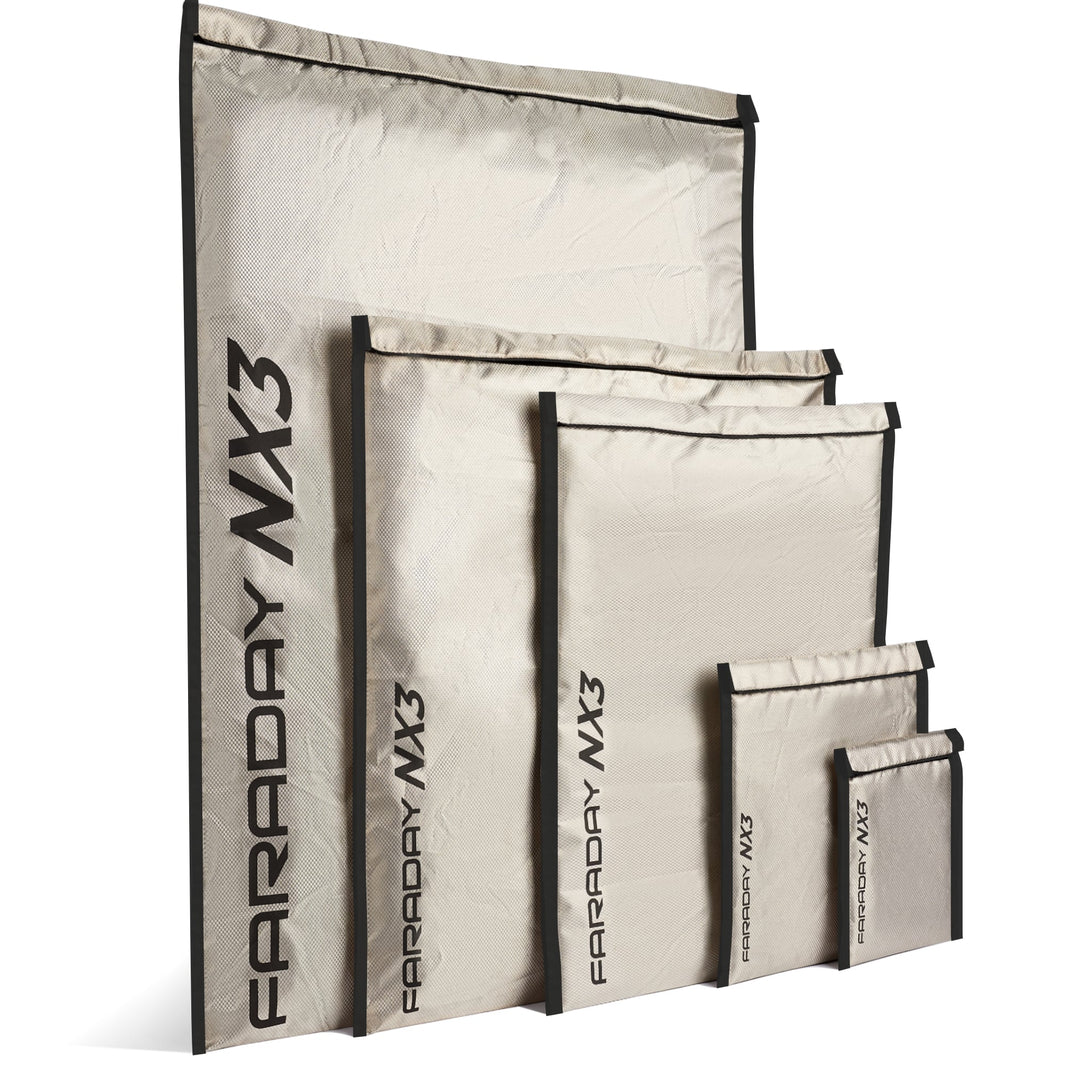 Faraday Defense NX3 Kit, 5 Faraday Bags (Phone to 18" x 28")