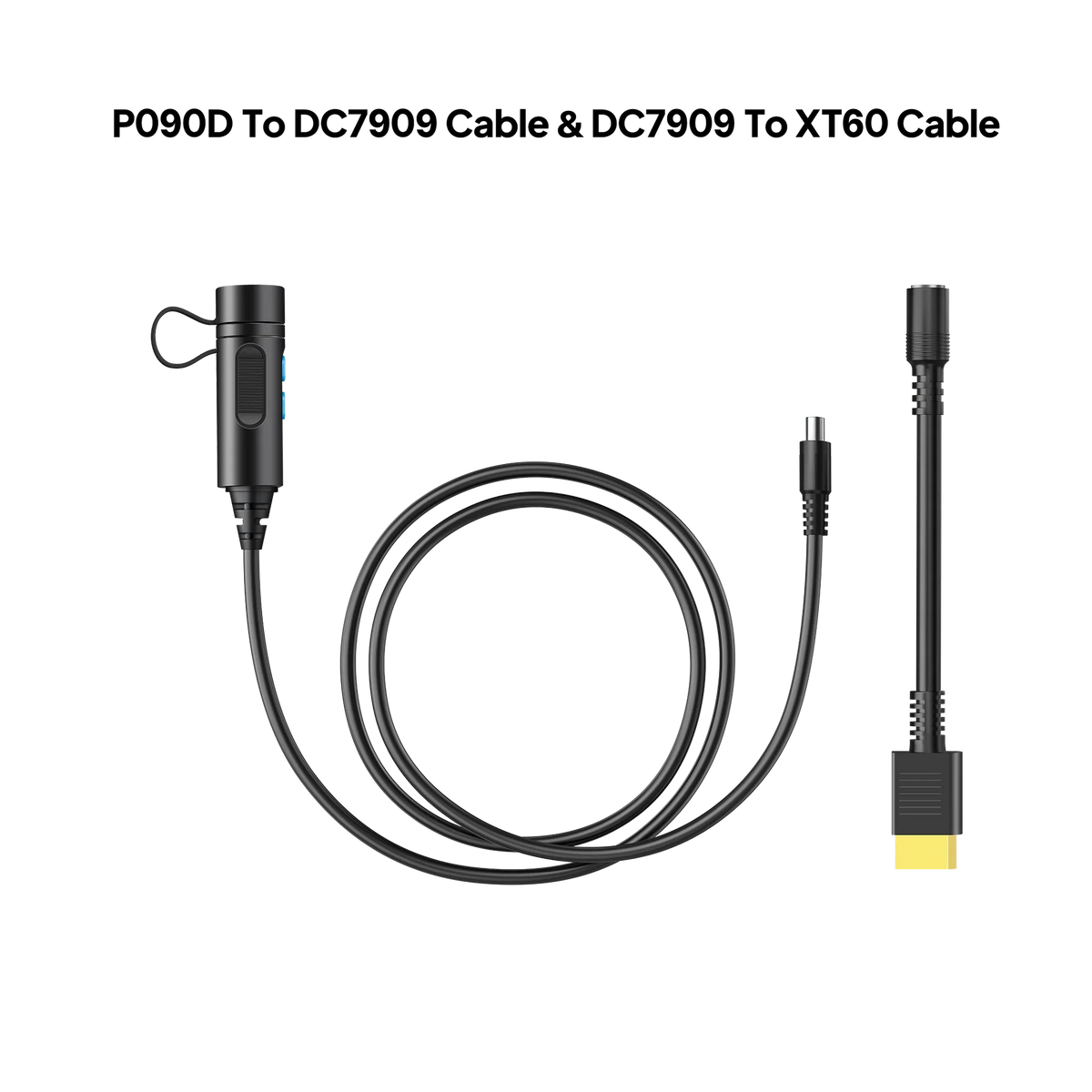 BLUETTI P090D external battery connection cable coiled with connectors