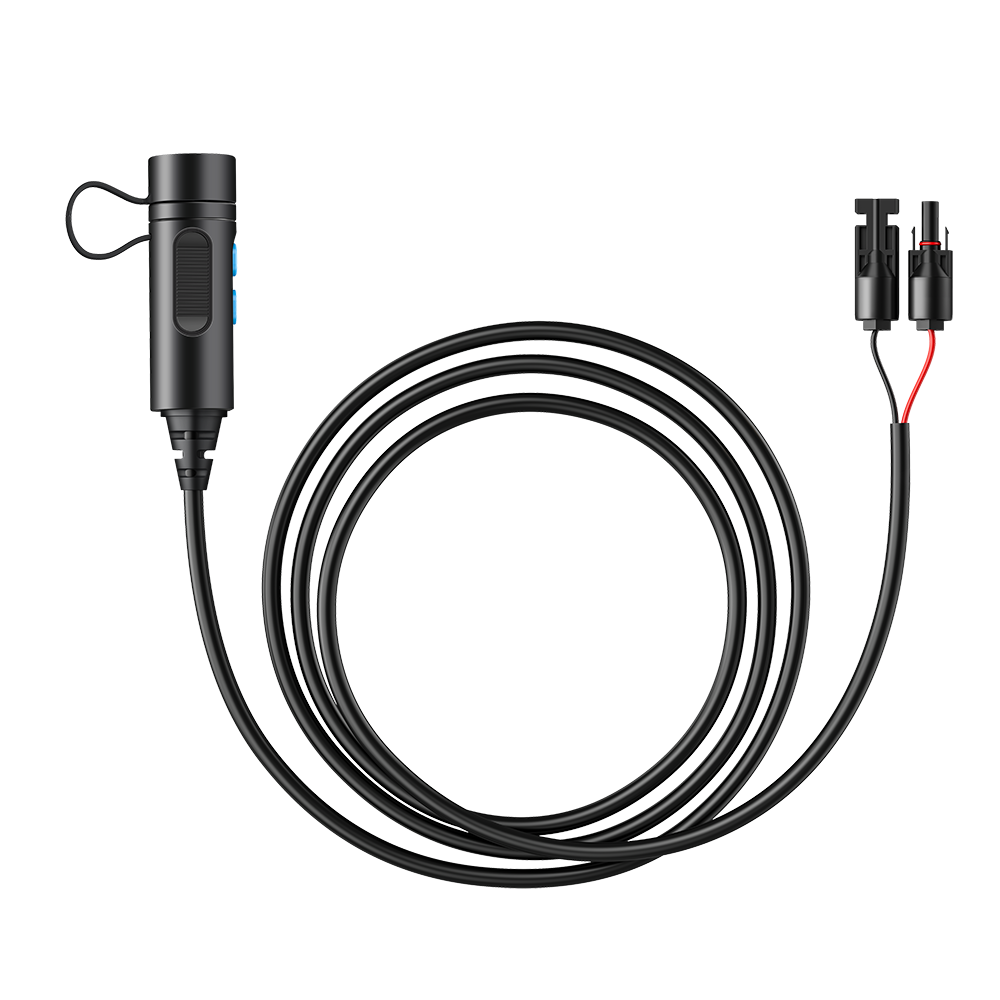BLUETTI P090D external battery connection cable coiled with connectors