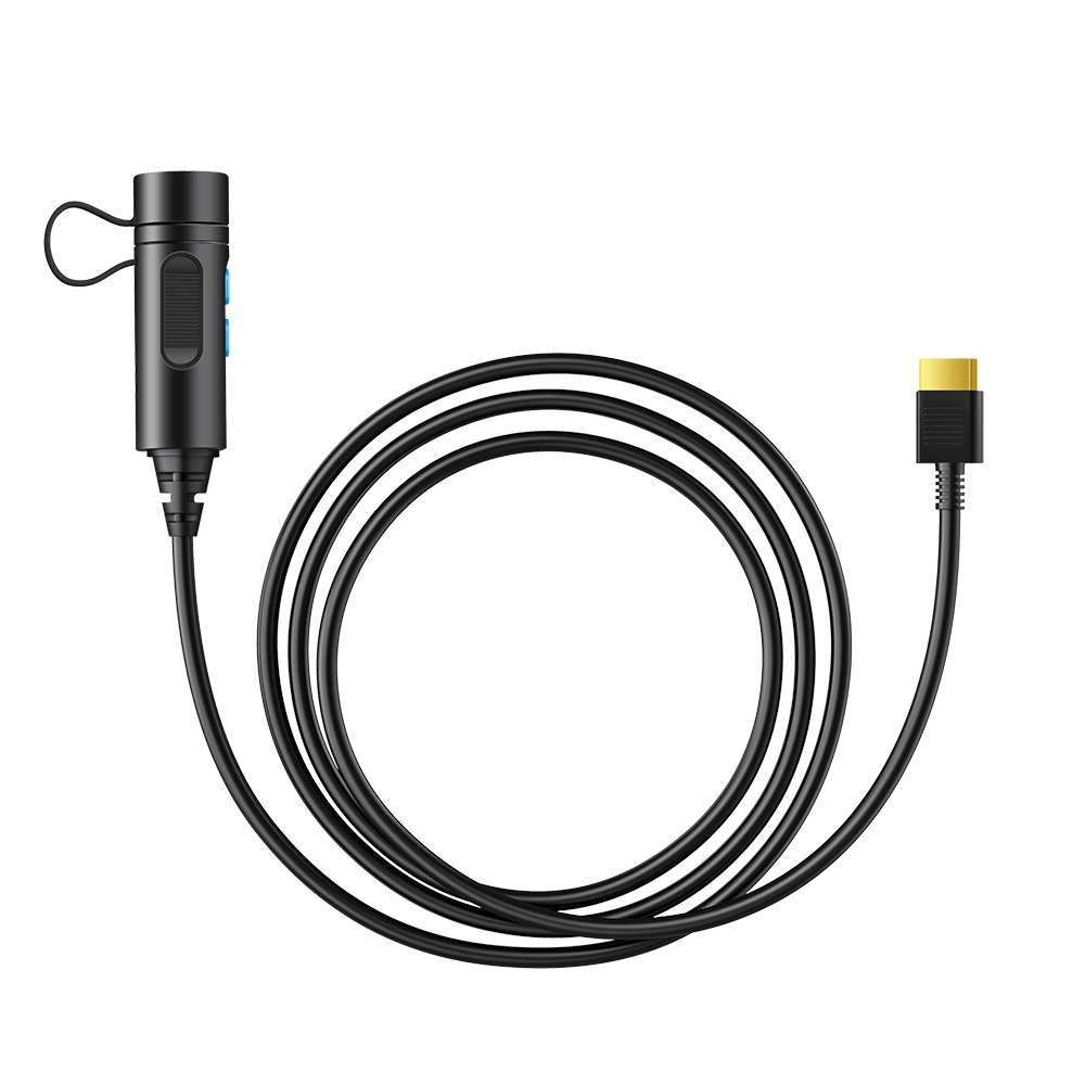 BLUETTI P090D external battery connection cable coiled with connectors