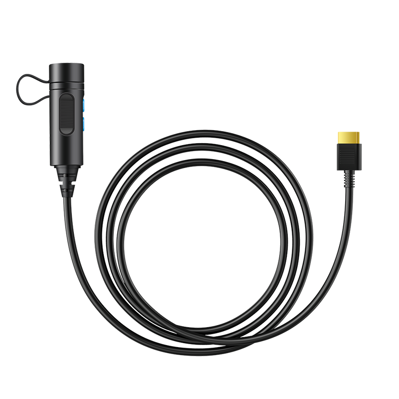 BLUETTI P090D external battery connection cable coiled with connectors