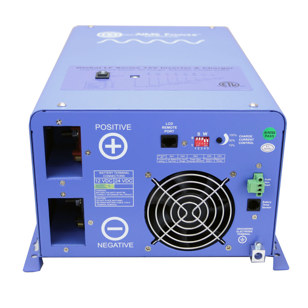 AIMS Power 1500W Pure Sine Inverter Charger 12V, Transfer Switch, ETL - view 4