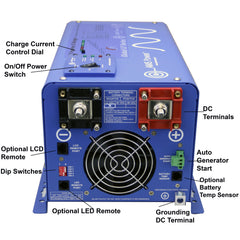 AIMS Power 1000W Pure Sine Inverter Charger 12V with Transfer Switch - view 6