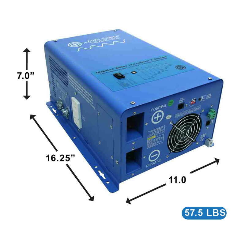 AIMS Power 3000W Pure Sine Inverter Charger 12V, Transfer Switch, ETL - view 2