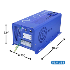 AIMS Power 3000W Pure Sine Inverter Charger 12V with Transfer Switch - view 2