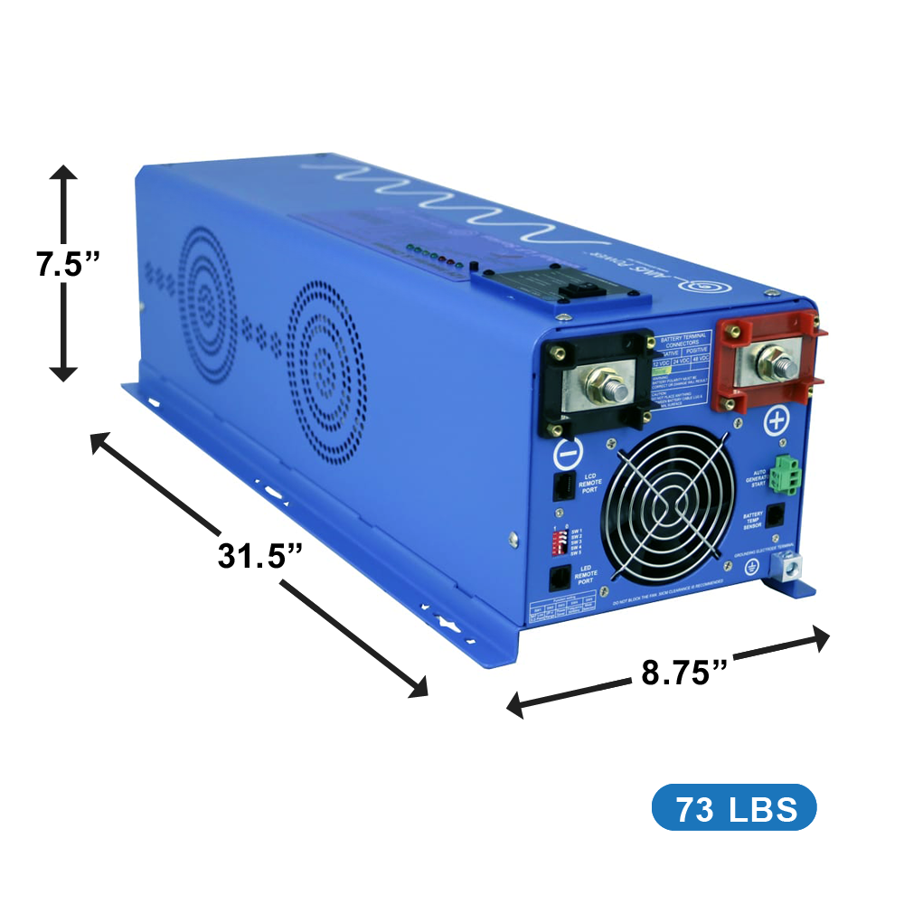 AIMS Power 4000W Split Phase Inverter Charger 12V, 120V Charge Input - view 3