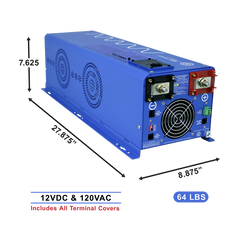 AIMS Power 4000W Pure Sine Inverter Charger 12V with Transfer Switch - view 2