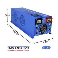 AIMS Power 4000W Split Phase Inverter Charger 12V, 240V Charge Input - view 2