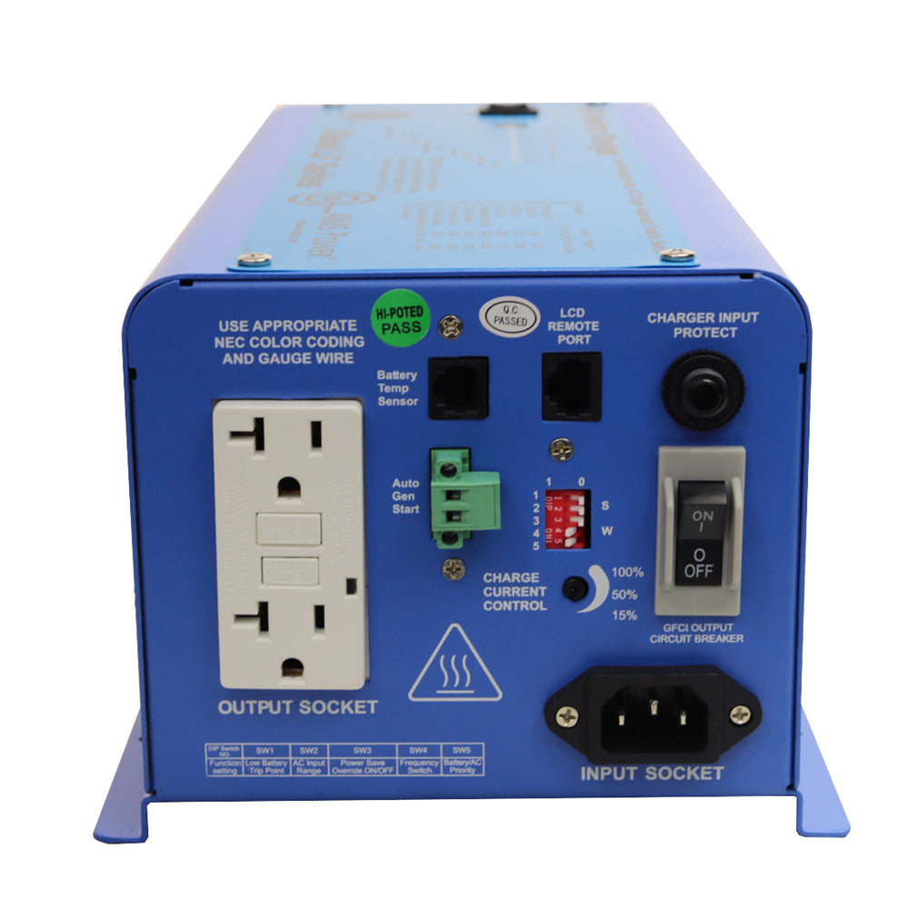 AIMS Power 600W Pure Sine Inverter Charger 12V, Transfer Switch, ETL - view 2