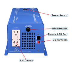 AIMS Power 1500W Low Frequency Pure Sine Inverter 12V, 300% Surge - view 2