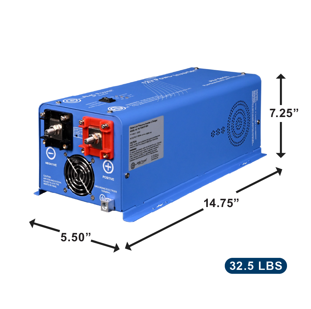 AIMS Power 1500W Low Frequency Pure Sine Inverter 12V, 300% Surge - view 3