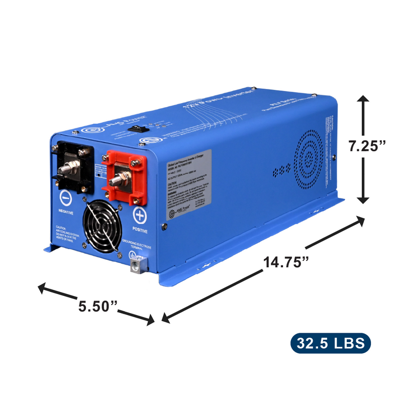 AIMS Power 1500W Low Frequency Pure Sine Inverter 12V, 300% Surge - view 3