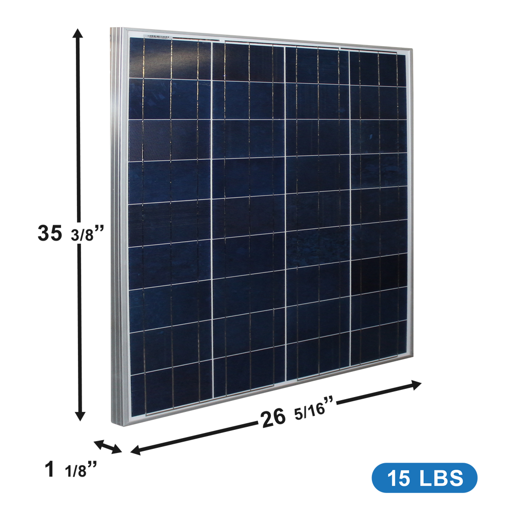 AIMS Power 120W Monocrystalline Solar Panel, Rigid Aluminum Frame - view 2