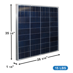 AIMS Power 120W Monocrystalline Solar Panel, Rigid Aluminum Frame - view 2