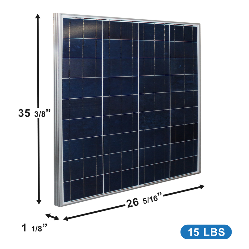 AIMS Power 120W Monocrystalline Solar Panel, Rigid Aluminum Frame - view 2