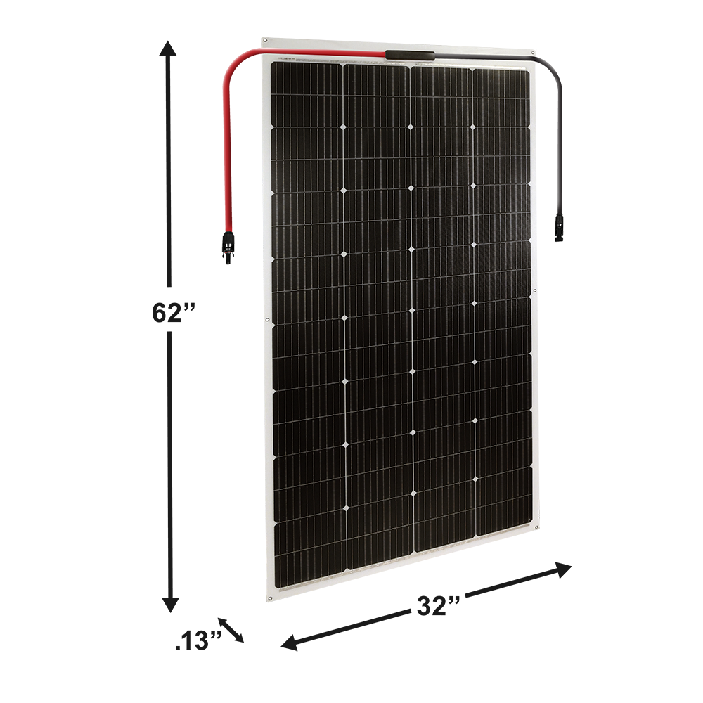 AIMS Power 230W Flexible Slim Monocrystalline Solar Panel - view 3