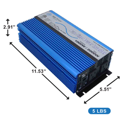 AIMS Power 1000W Pure Sine Power Inverter 12V with USB and Remote Port - view 2