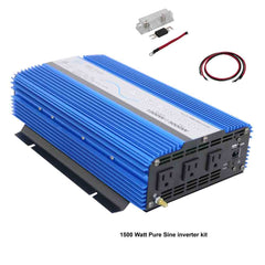 AIMS Power 1500W Pure Sine Inverter Kit with Remote, Fuse and Cables - view 2