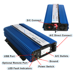 AIMS Power Badger Kit: 120W Solar, 2000W Inverter, 2.88kWh Battery - view 4