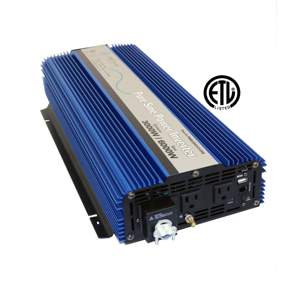 AIMS Power 3000W Pure Sine Inverter Kit with Remote, Fuse and Cables - view 2