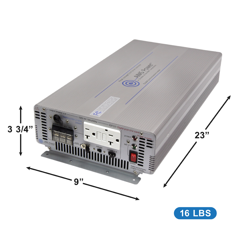 AIMS Power 3000W Industrial Pure Sine Power Inverter 12V - view 3