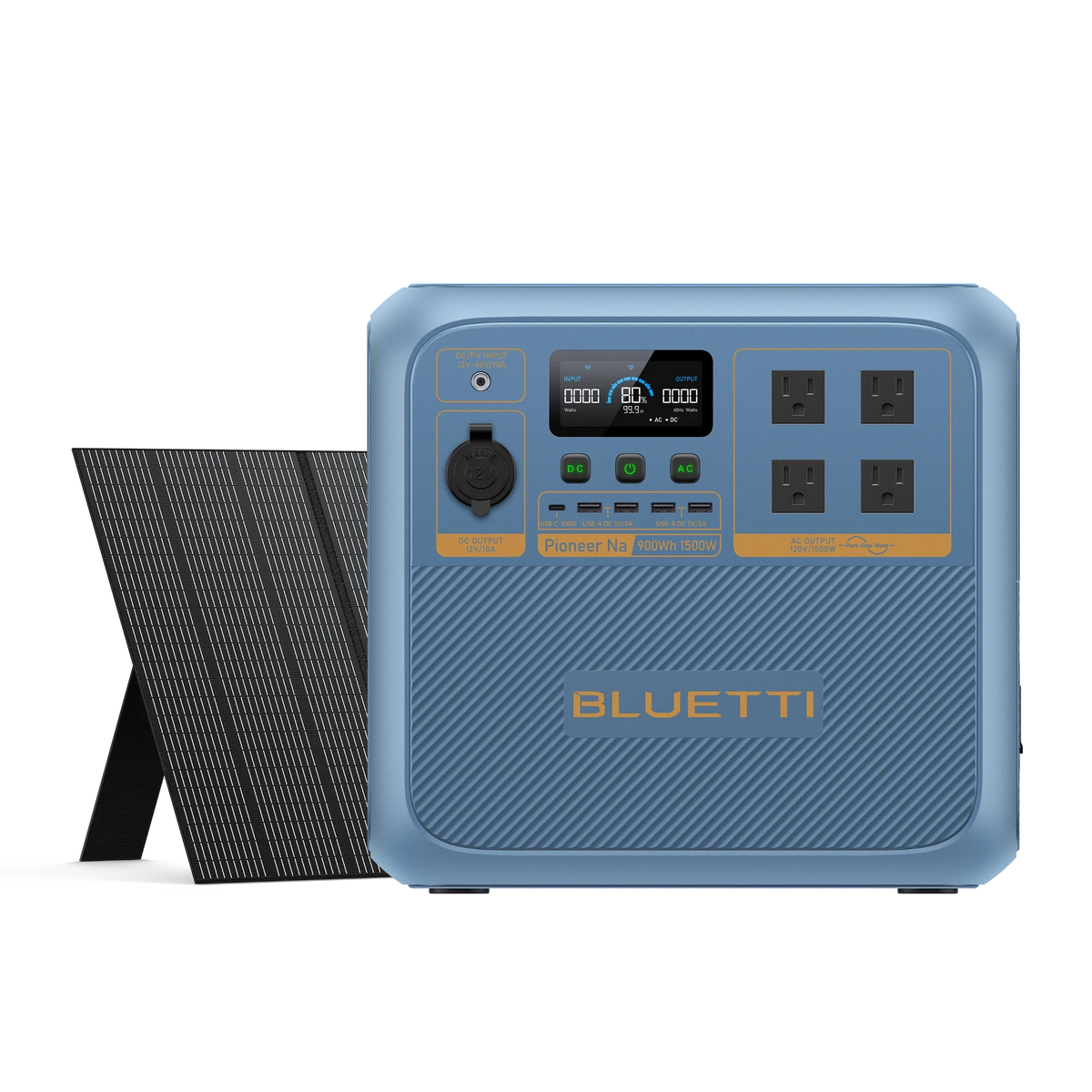 BLUETTI Pioneer Na power station with 350W solar panel