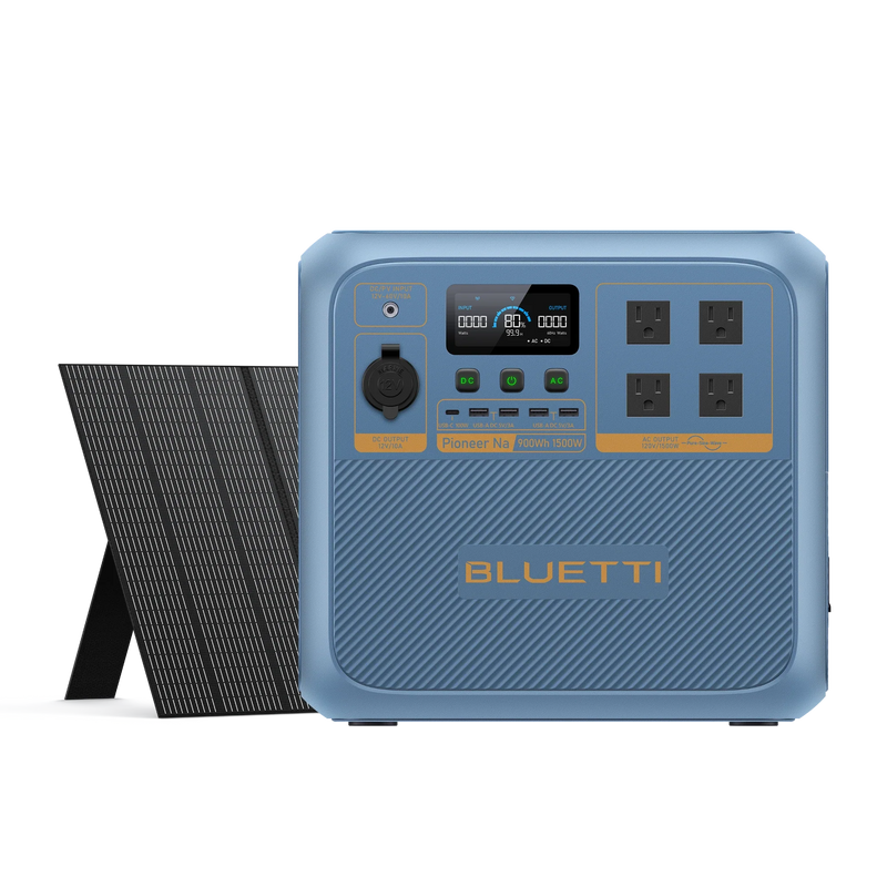 BLUETTI Pioneer Na power station with 350W solar panel