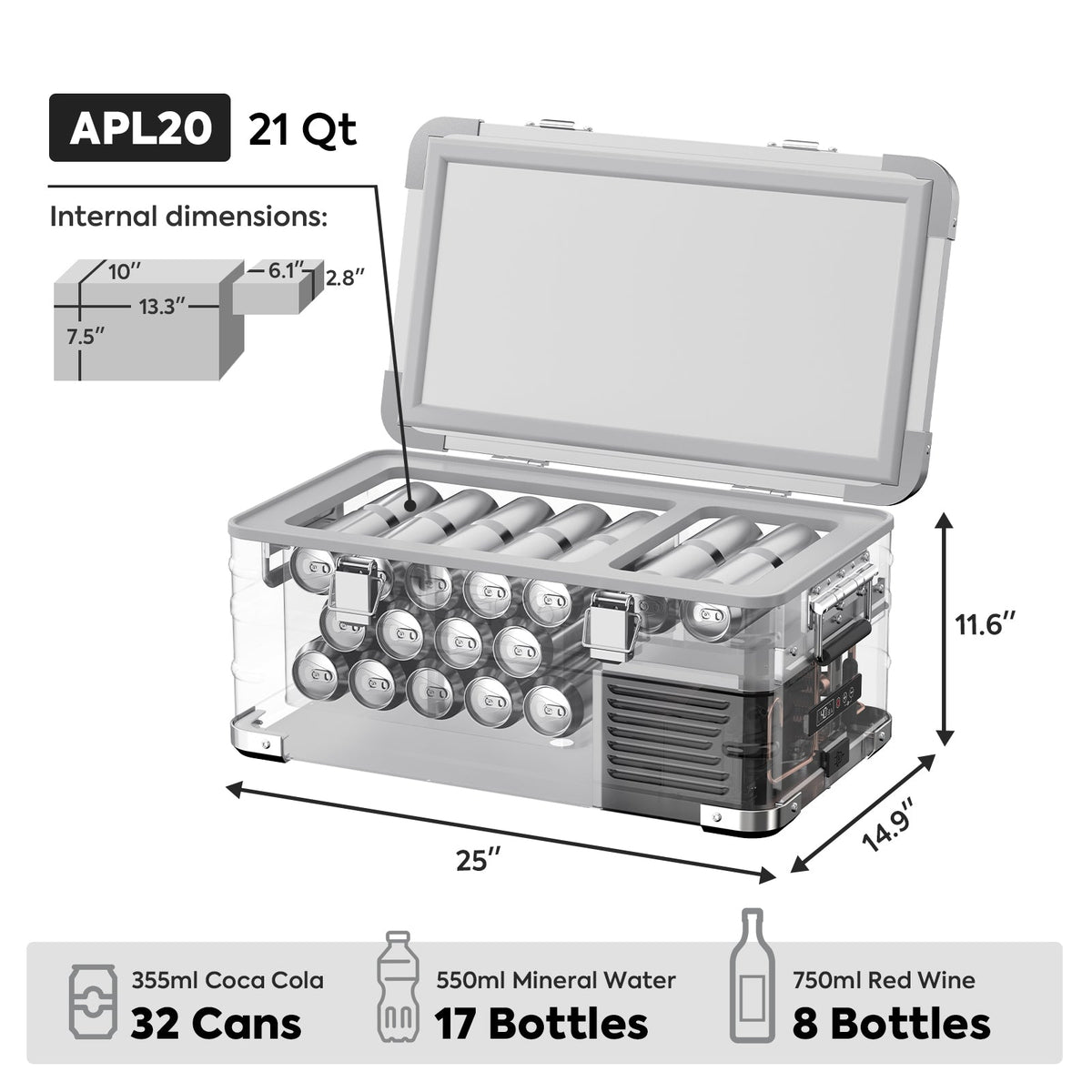 ICECO APL20 21QT single zone aluminum portable fridge freezer