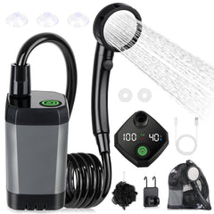 Rechargeable portable camping shower pump