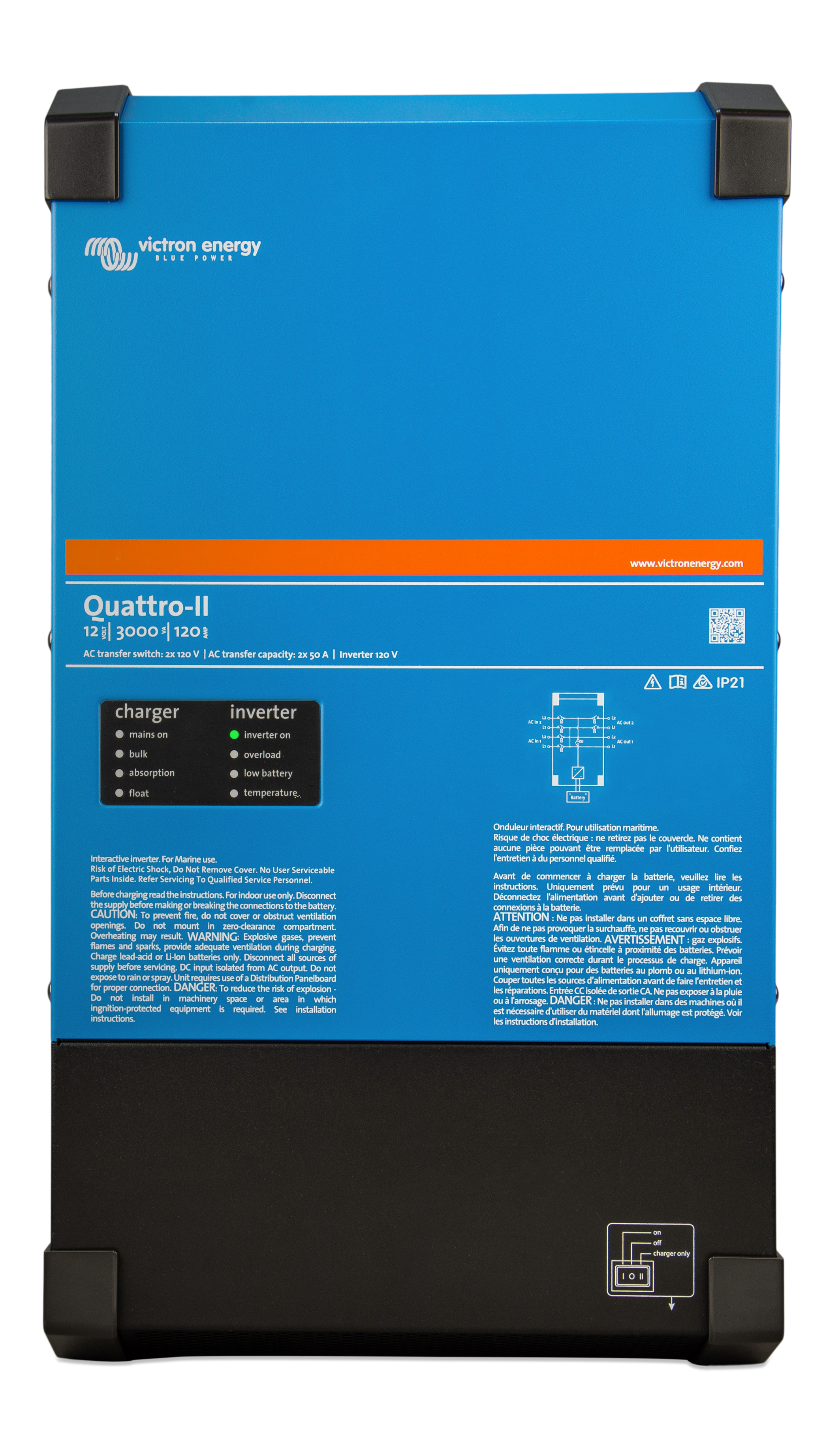 Victron Energy - Quattro-II 2x 120V | 120VAC/60Hz Sinewave