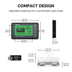 Renogy 500A battery monitor display with shunt and cable