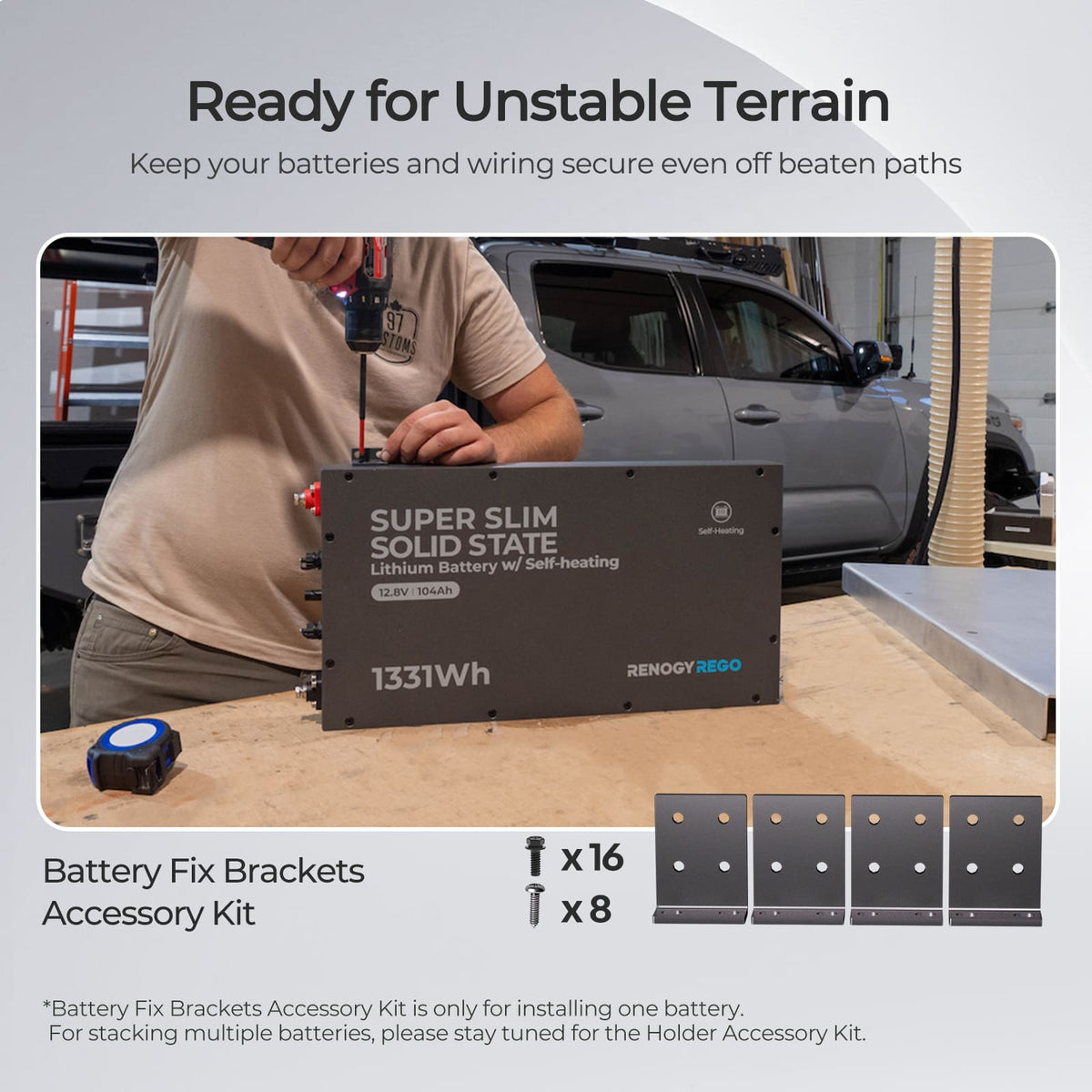 Renogy Rego 12V 104Ah super slim LiFePO4 battery