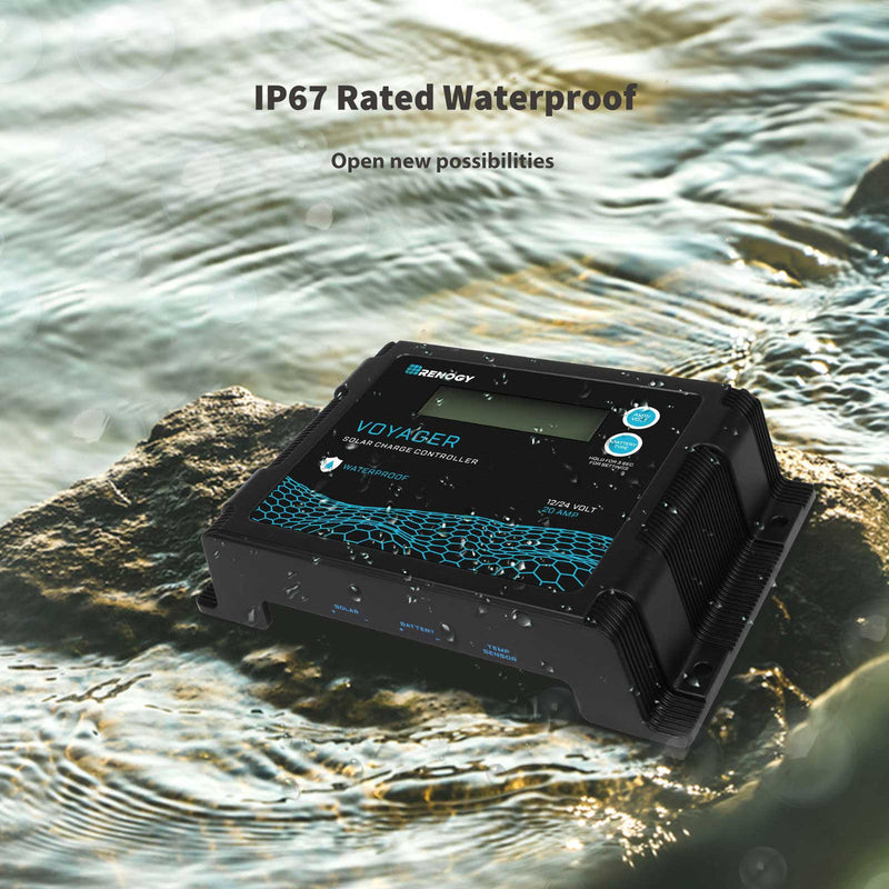 Renogy Voyager 20A waterproof PWM charge controller with LCD