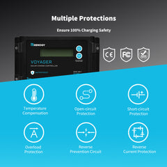 Renogy Voyager 20A waterproof PWM charge controller with LCD