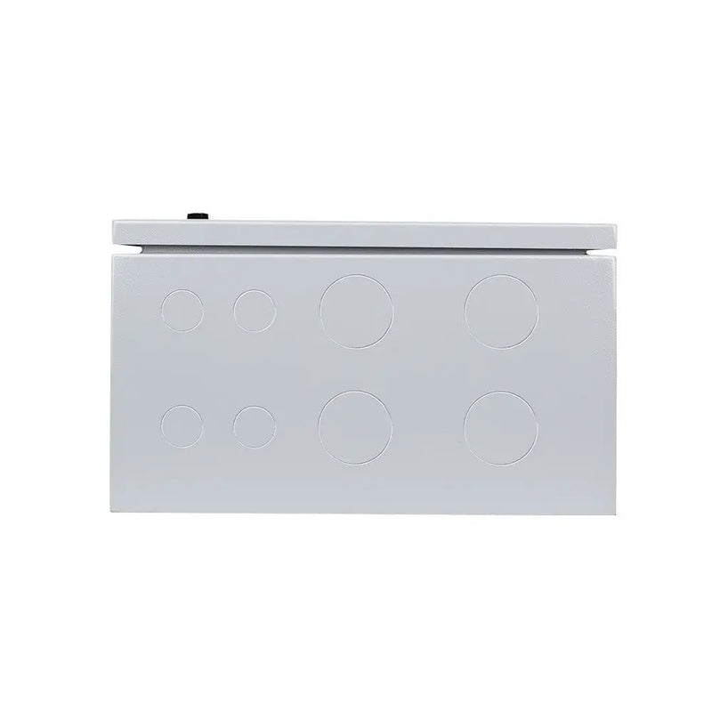 Renogy DC circuit breaker box with the door open showing the DIN rail
