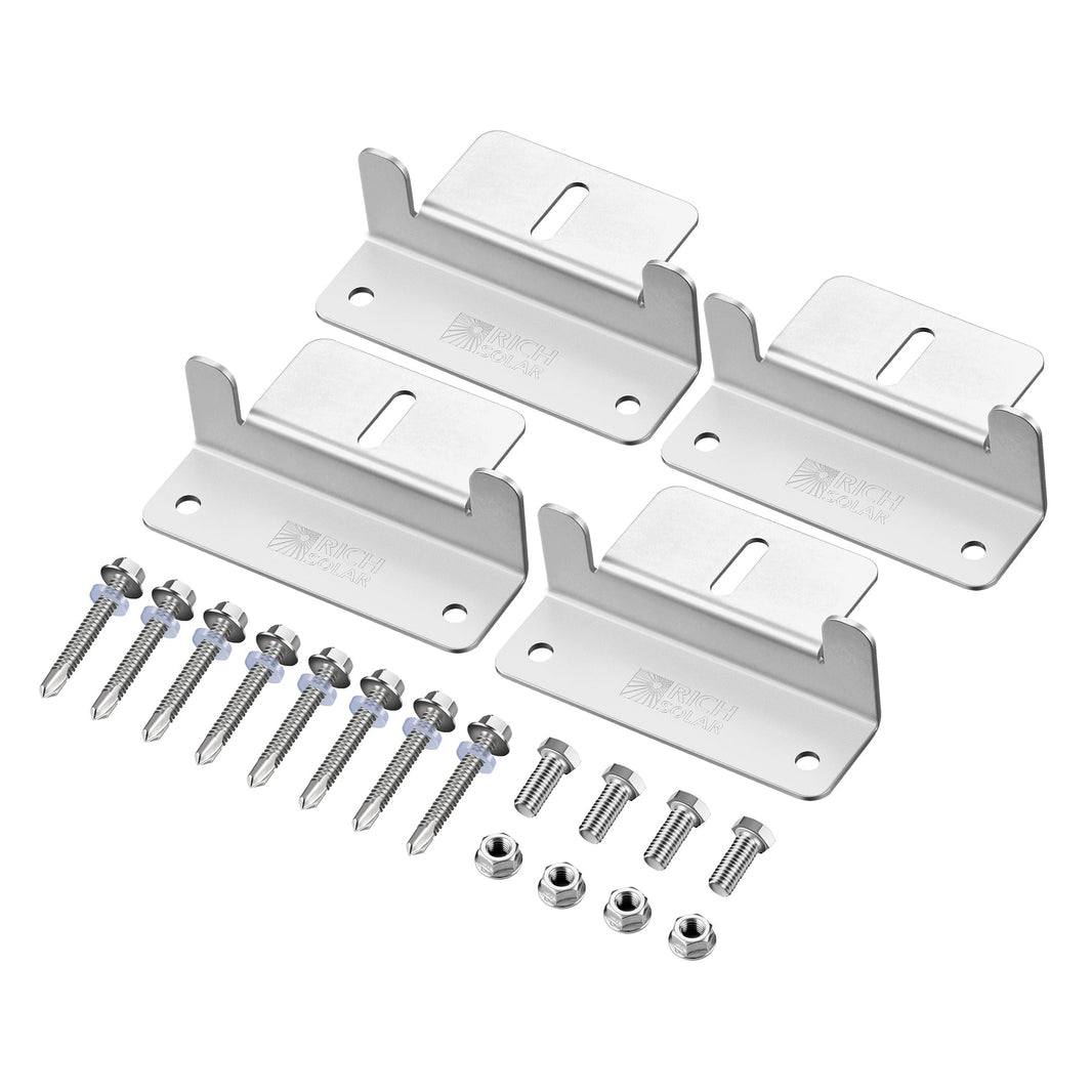 Rich Solar Z-Brackets Mounting Hardware Z-Brackets with Screws