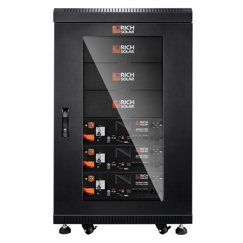 Rich Solar Battery Server Rack for ALPHA 5 PRO 6-Slot Enclosed Battery Cabinet