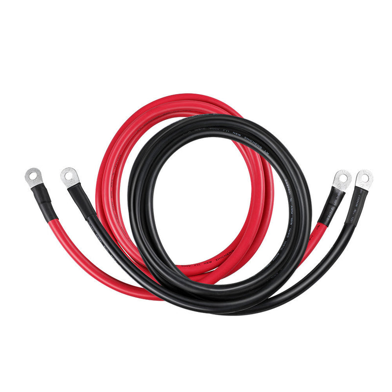 Renogy red and black inverter cables with 3/8 inch ring terminals