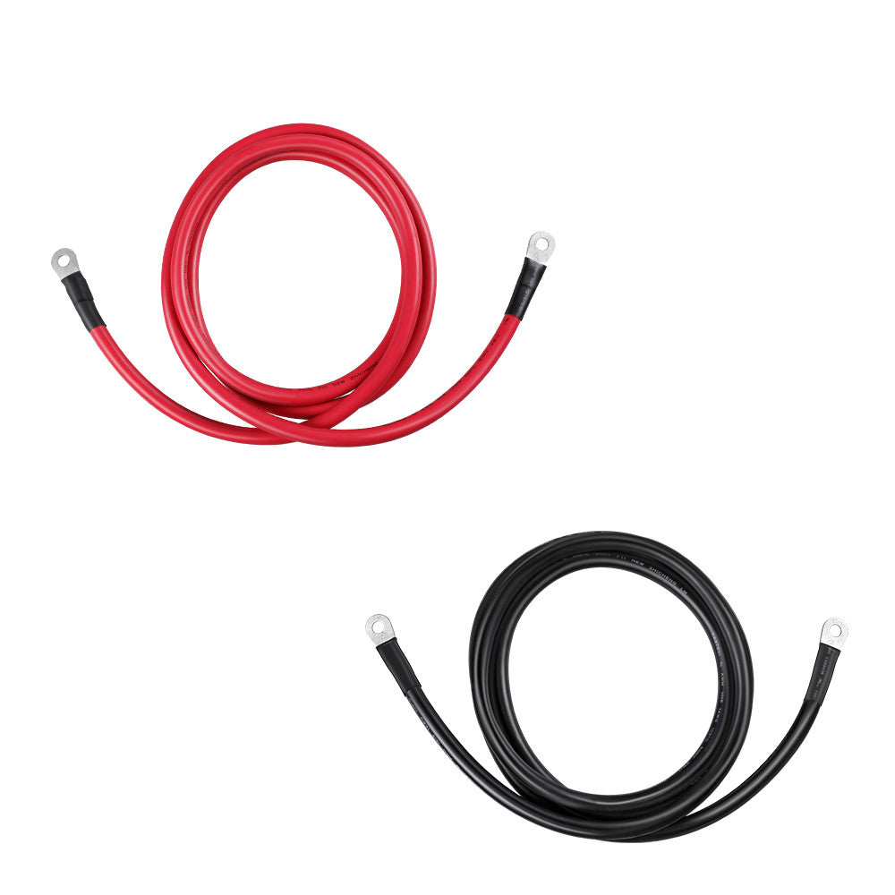 Renogy red and black inverter cables with 3/8 inch ring terminals