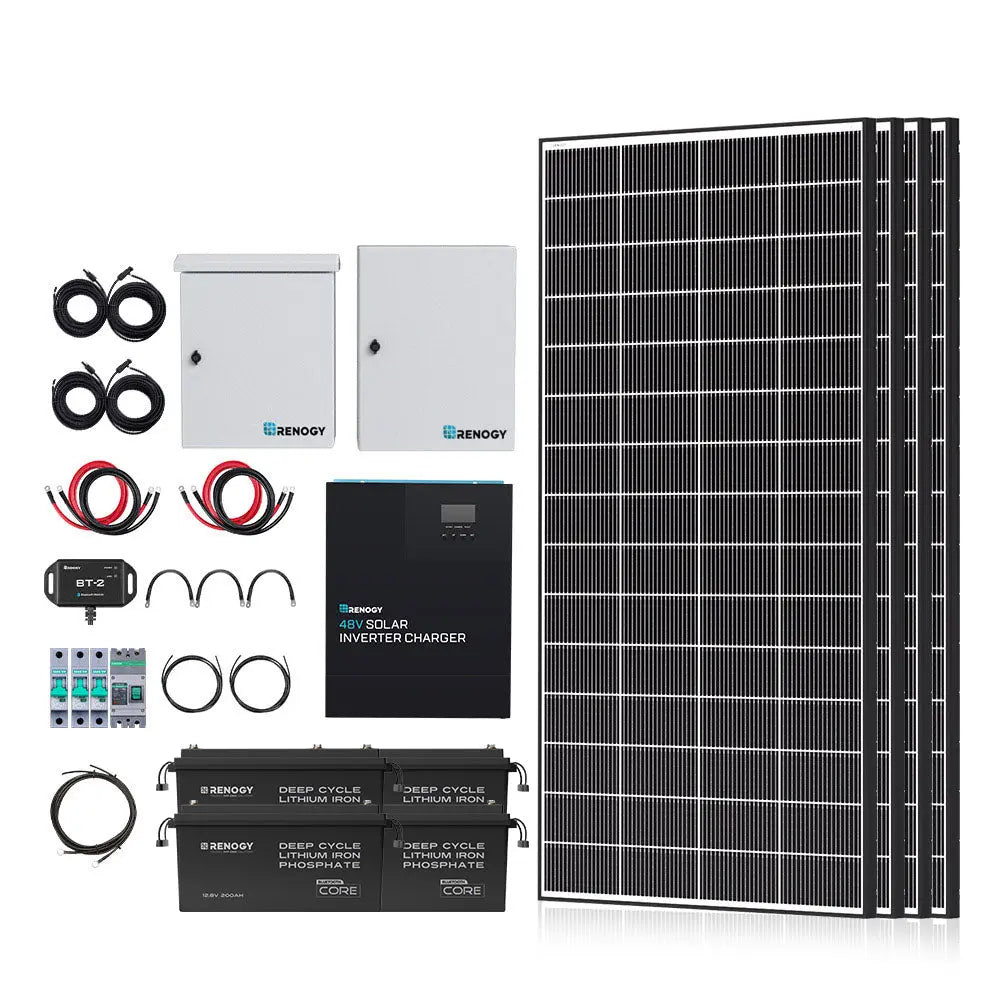 Renogy 1200W complete solar kit with 9.6kWh battery bank