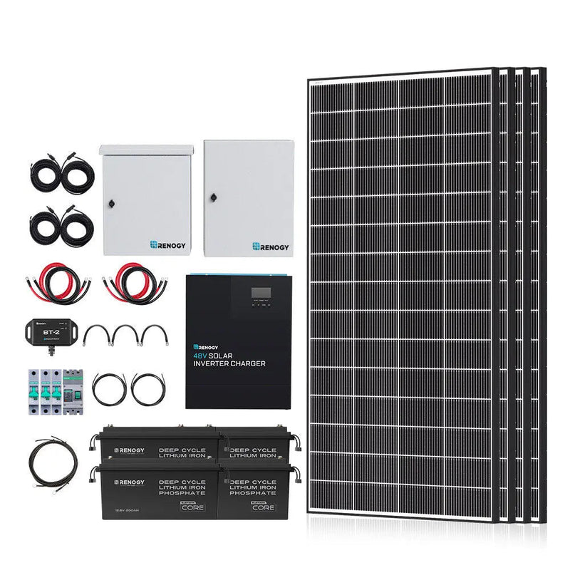 Renogy 1200W complete solar kit with 9.6kWh battery bank